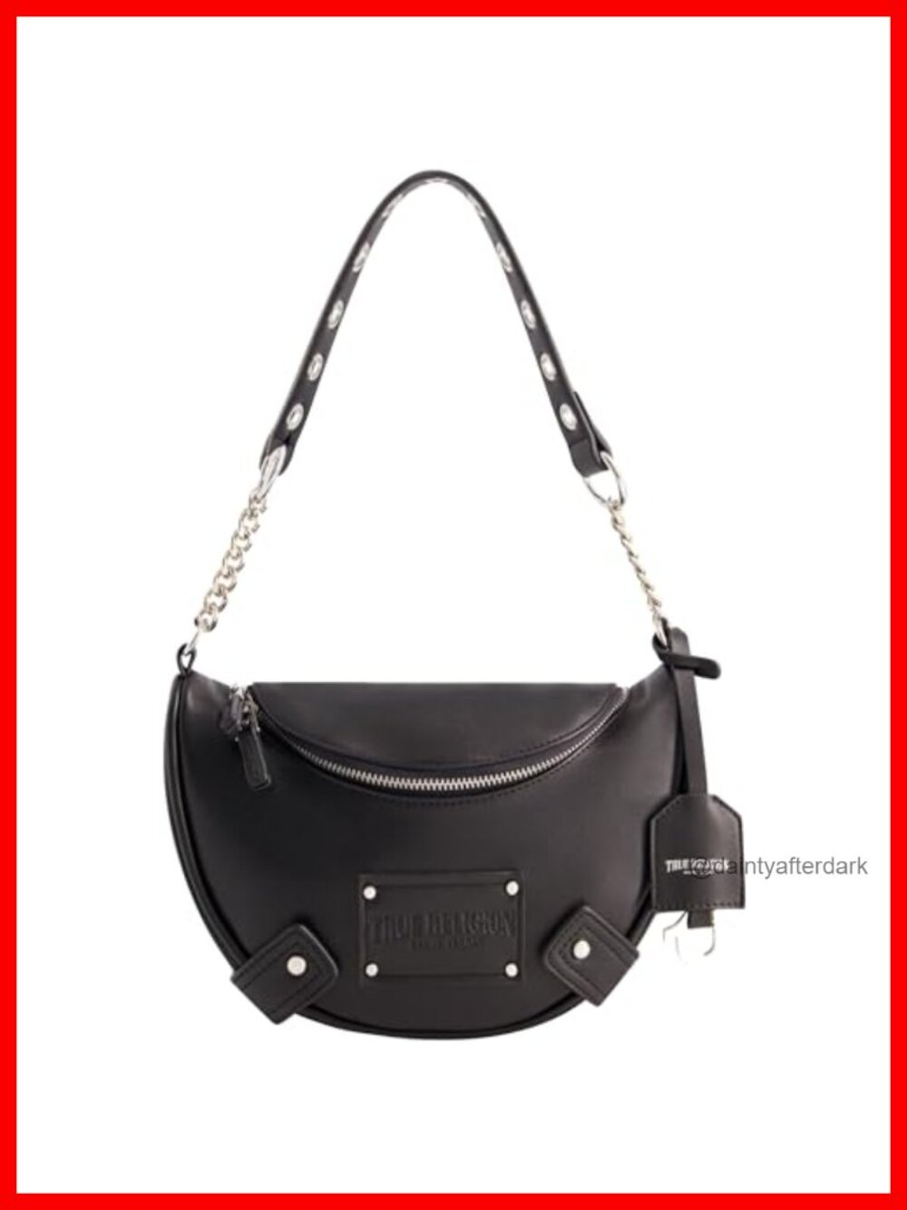 Faux Suede Hobo Handbag with Chain Handle
